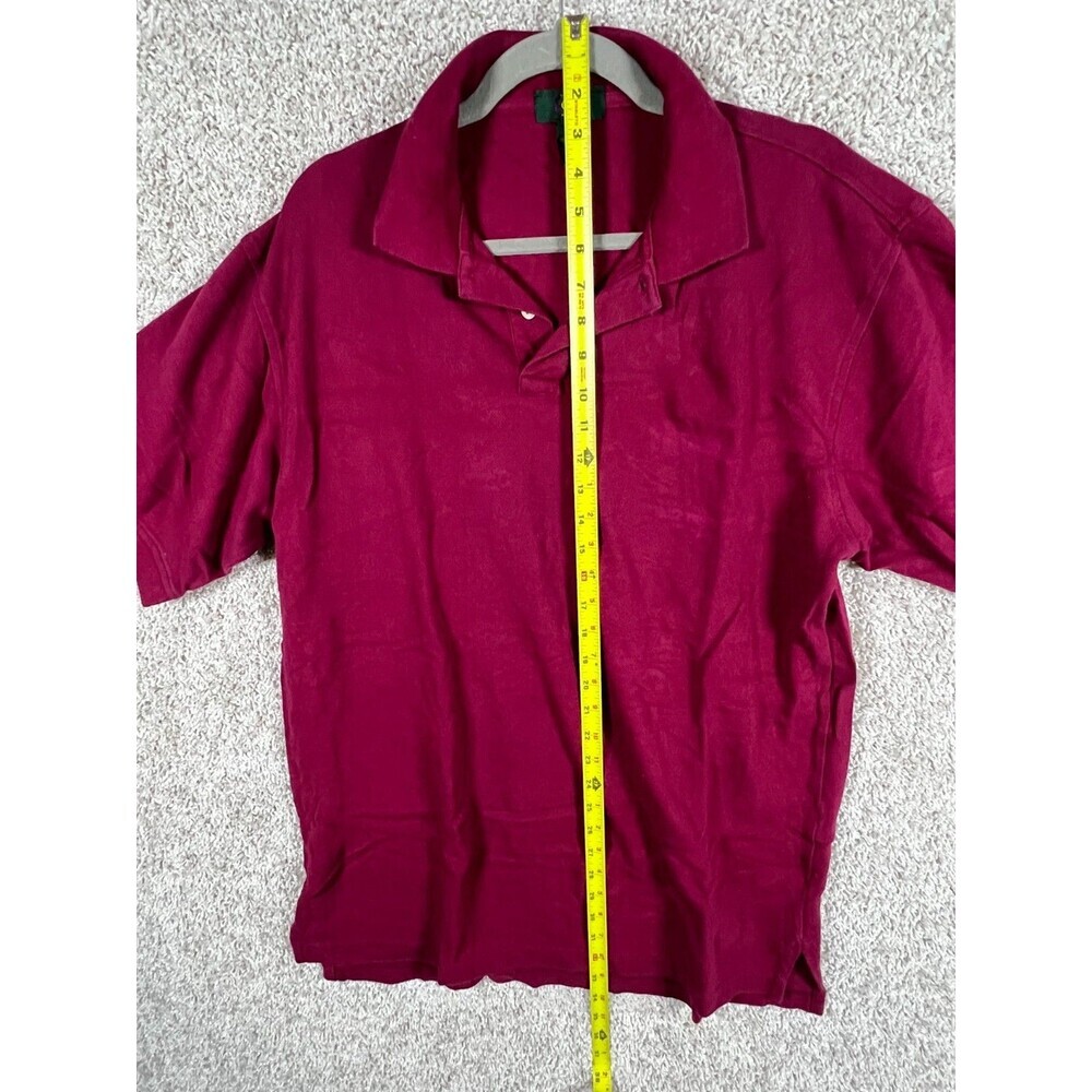 Club Room Men’s Polo Shirt Burgundy Short Sleeve Casual Cotton Classic FitSize L - Picture 4 of 6